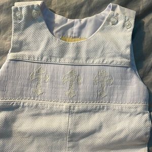 Liney Lu Three Cross Smocked Jon Jon 9mo.